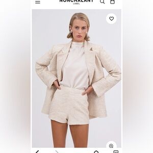 NONchalant Textured Creme Blazer